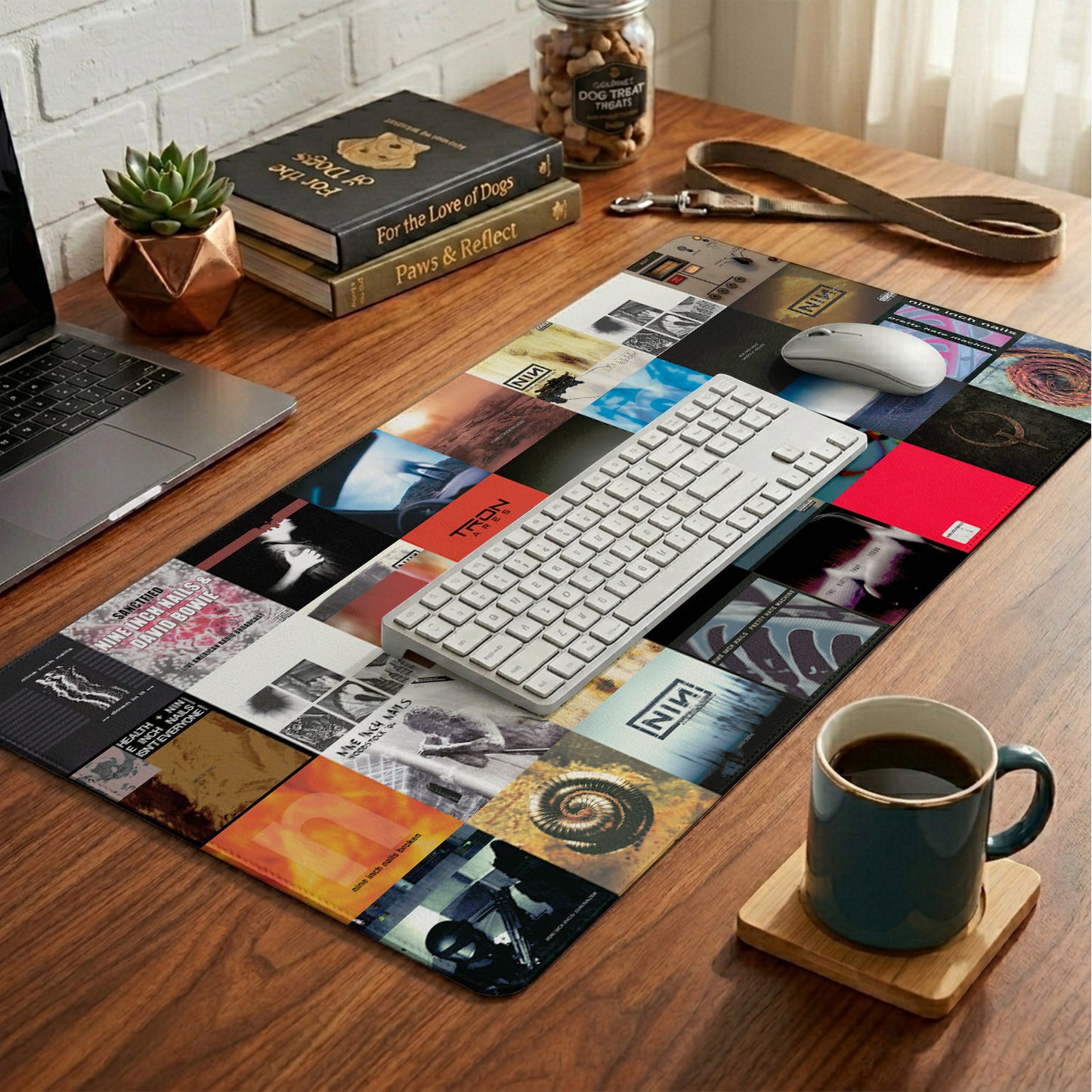 Nine Inch Nails Album Collage Print Desk Mat – Non-slip Office Gift Keyboard Pad Birthday Gift For Music Lovers