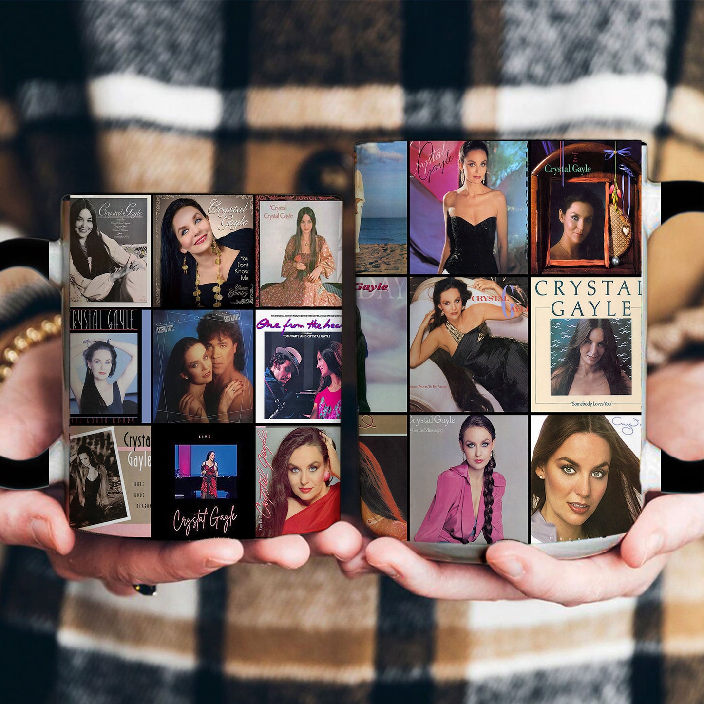 Crystal Gayle Accent Mug – Classic Album Cover Collage Gift
