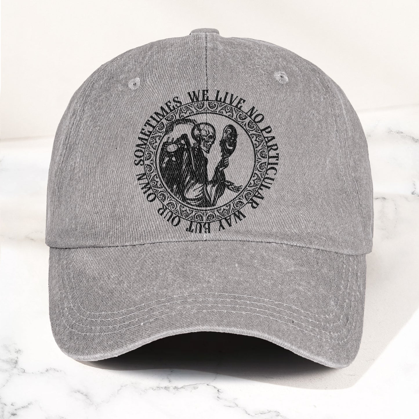 Grateful Dead Eyes of the World Music Merch Denim Cap – Retro Vintage Dad Cap Gift For Dad (With Box)