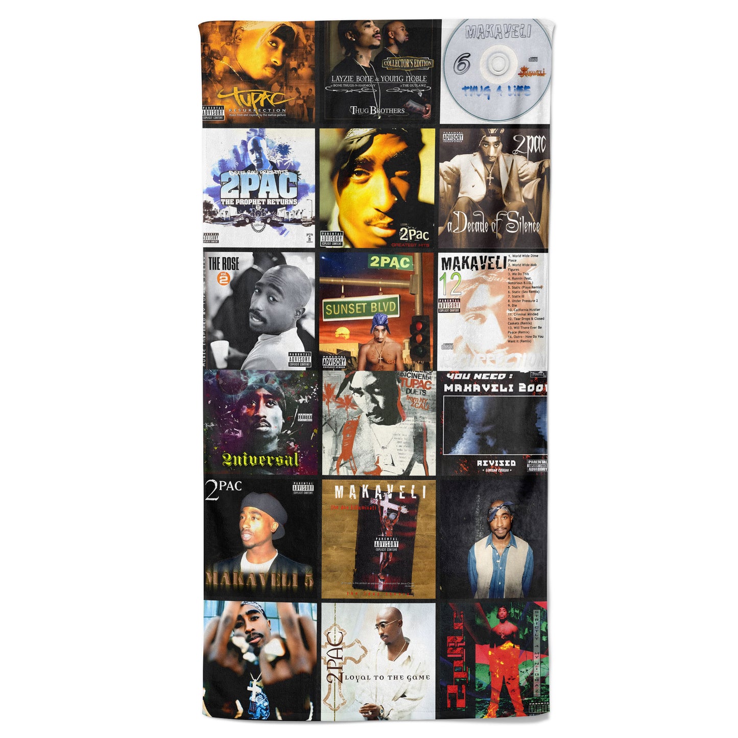 2Pac Beach Towel – Album Cover Collage Classic Hip-Hop Towel