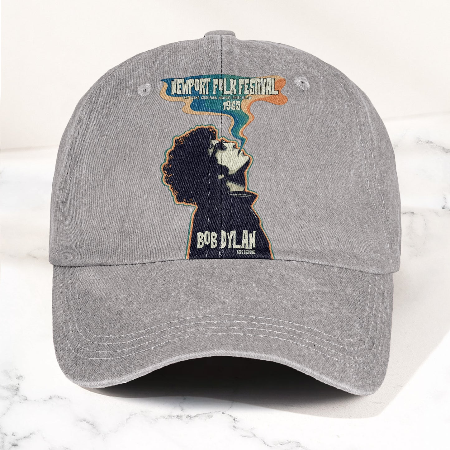 Bob Dylan Newport Folk Festival 1965 Goes Electric Vintage Graphic Denim Cap – Retro Vintage Dad Cap Gift For Dad (With Box)