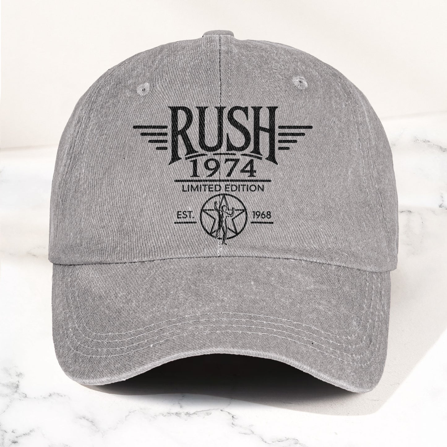 Rush Band Logo 1974 Starman Denim Cap – Vintage Dad Cap Gift For Dad (With Box)