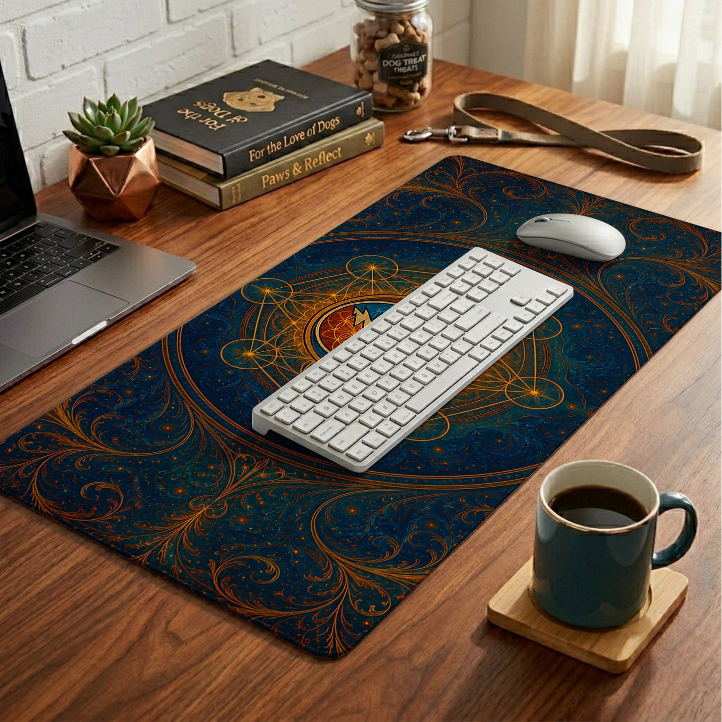 Grateful Dead Sacred Geometry Steal Your Face Desk Mat – Non-slip Office Gift Keyboard Pad Birthday Gift For Music Lovers