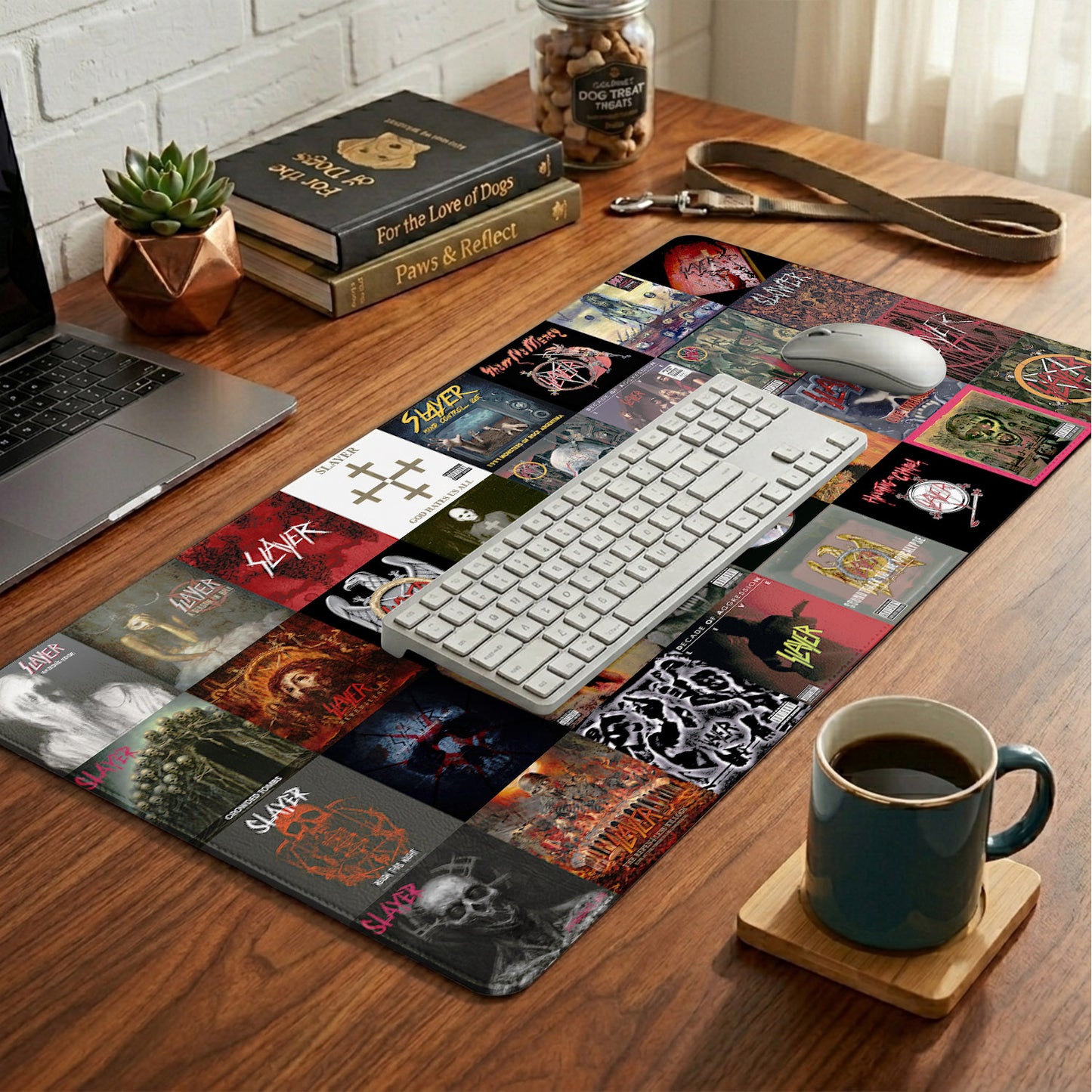 Slayer Band Vintage Art Desk Mat – Non-slip Home Office Gift Keyboard Pad for Rock Music Lovers
