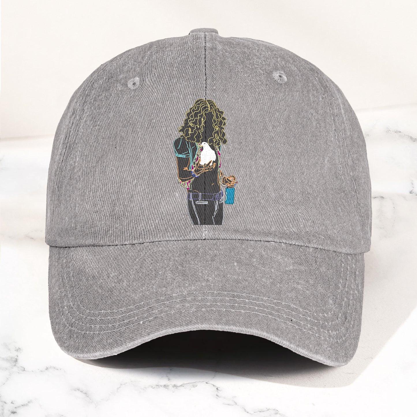 Robert Plant Denim Cap – Retro Classic Rock Music Inspired Dad Hat (With Box)
