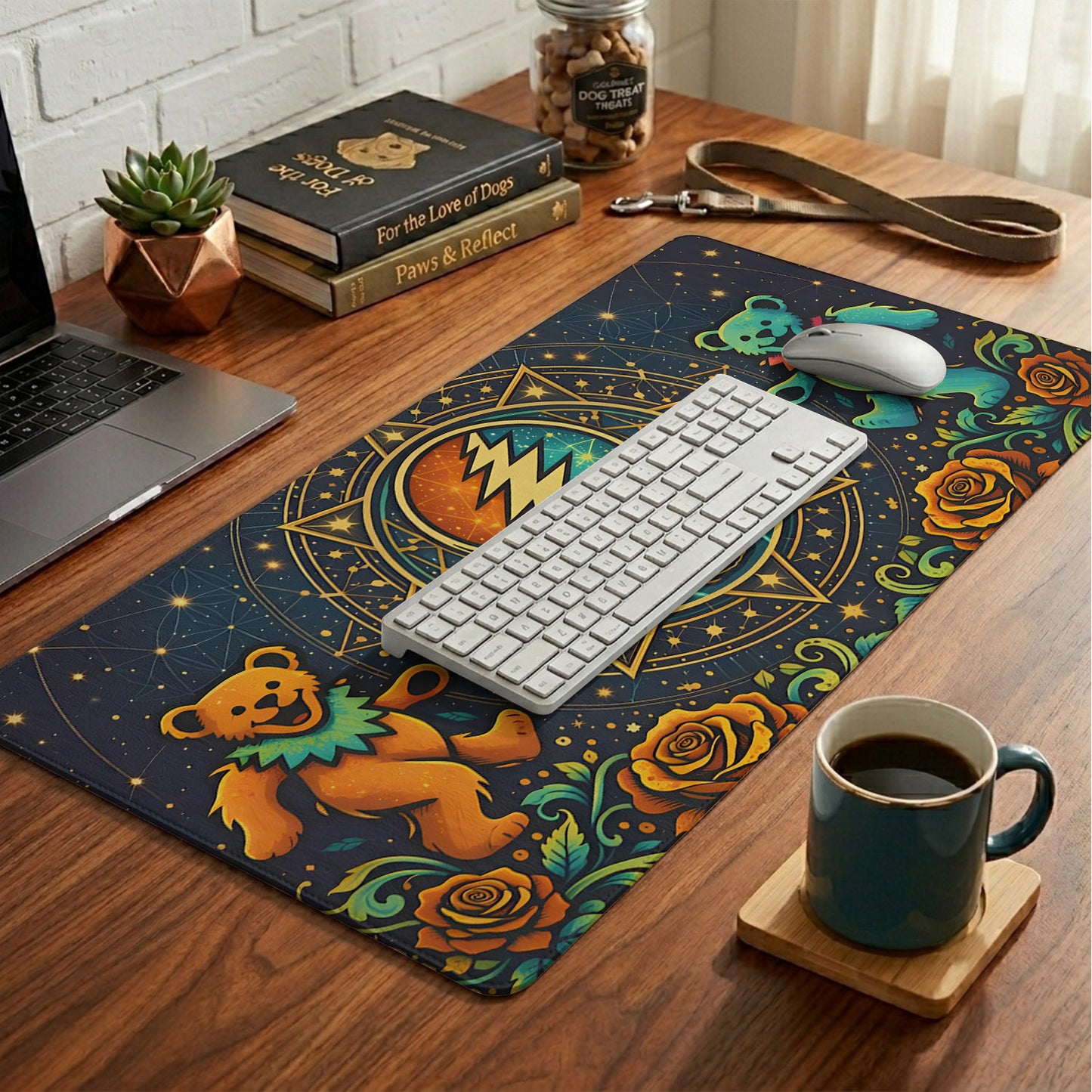 Grateful Dead Steal Your Face with Dancing Bears Desk Mat – Non-slip Keyboard Pad Gift For Music Lovers