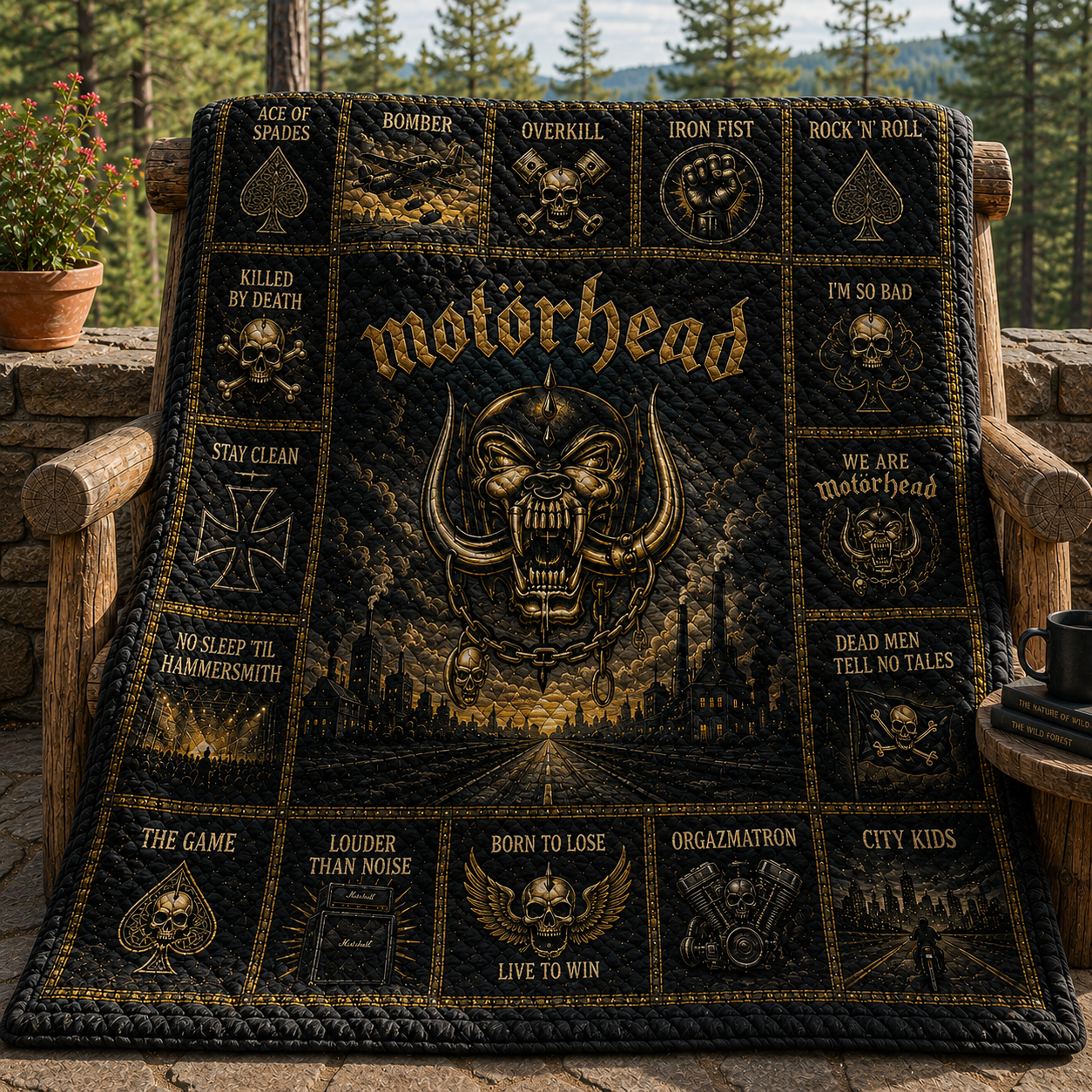 Motorhead Heavy Metal Quilt Blanket – Ace Of Spades Journey In Every Stitch