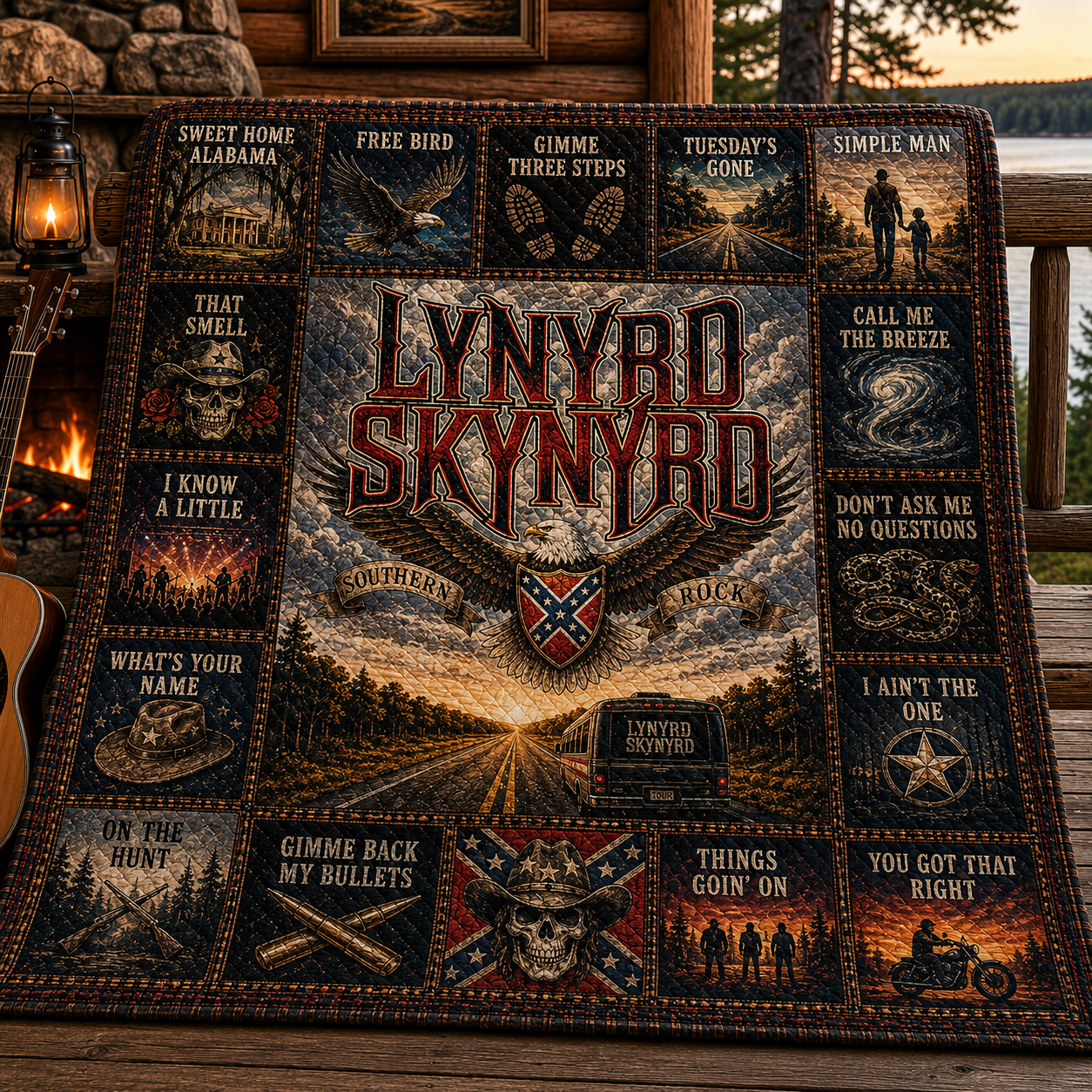 Lynyrd Skynyrd Southern Rock Quilt Blanket – Free Bird Journey In Every Stitch