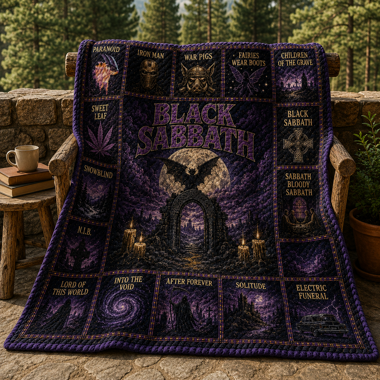 Black Sabbath Heavy Metal Quilt Blanket – A Psychedelic Journey In Every Stitch