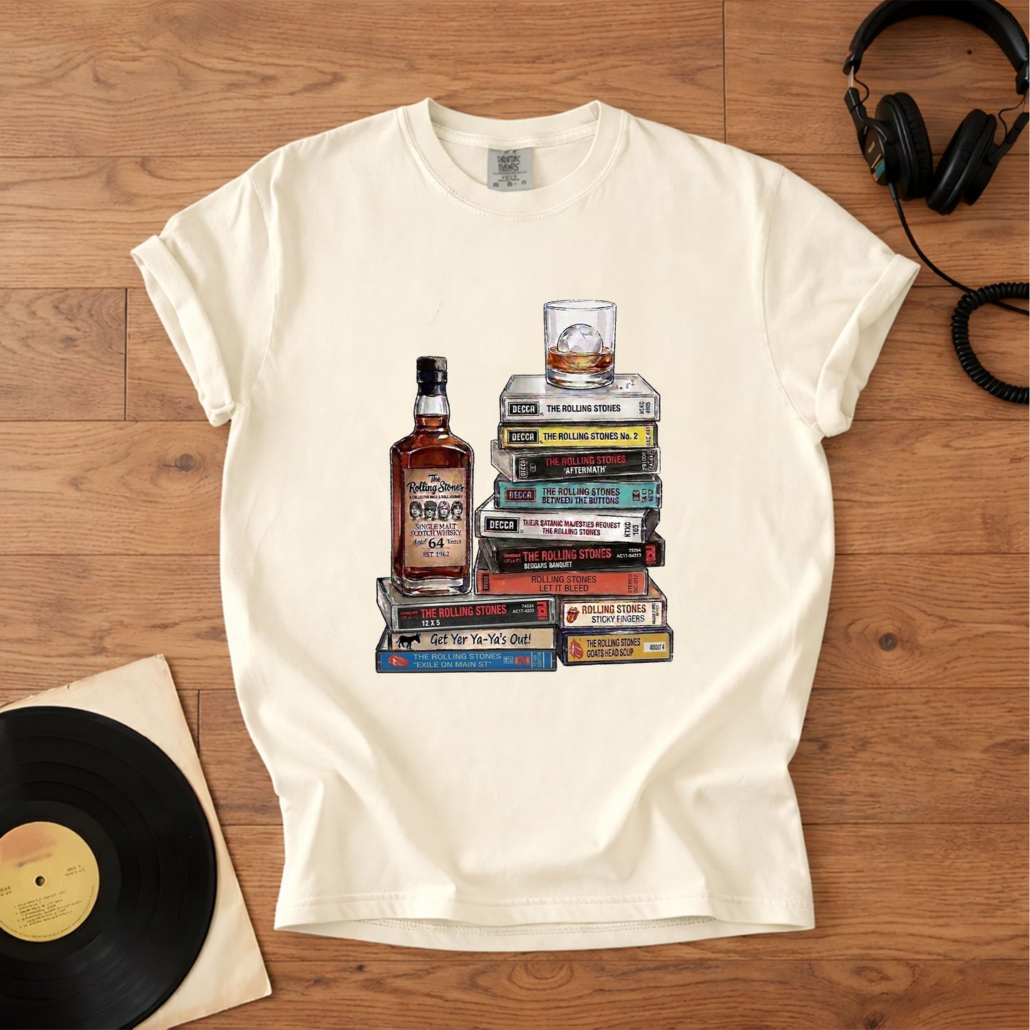 The Rolling Stones Cassette Collection T-Shirt – Retro Music The Rolling Stones Band Merch Tee