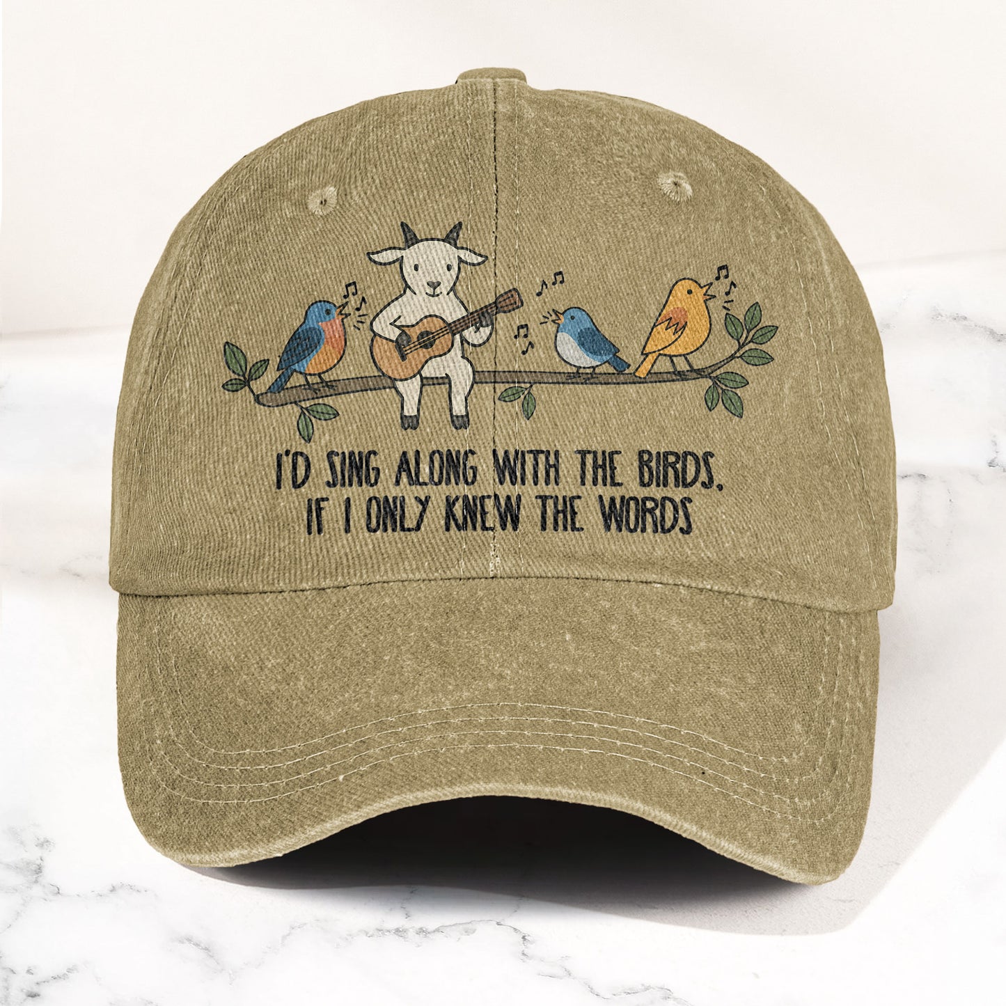 Billy Strings Gild the Lily Lyrics Goat Acoustic Guitar Cosmic Bluegrass Vintage Denim Cap – Retro Vintage Dad Cap Gift For Dad (With Box)