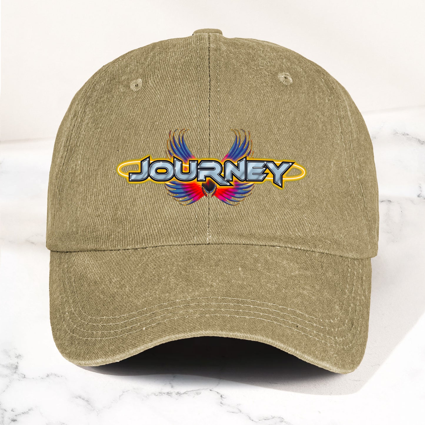 Journey Denim Dad Cap – Legendary Rock Band Logo Design ( With BOX)