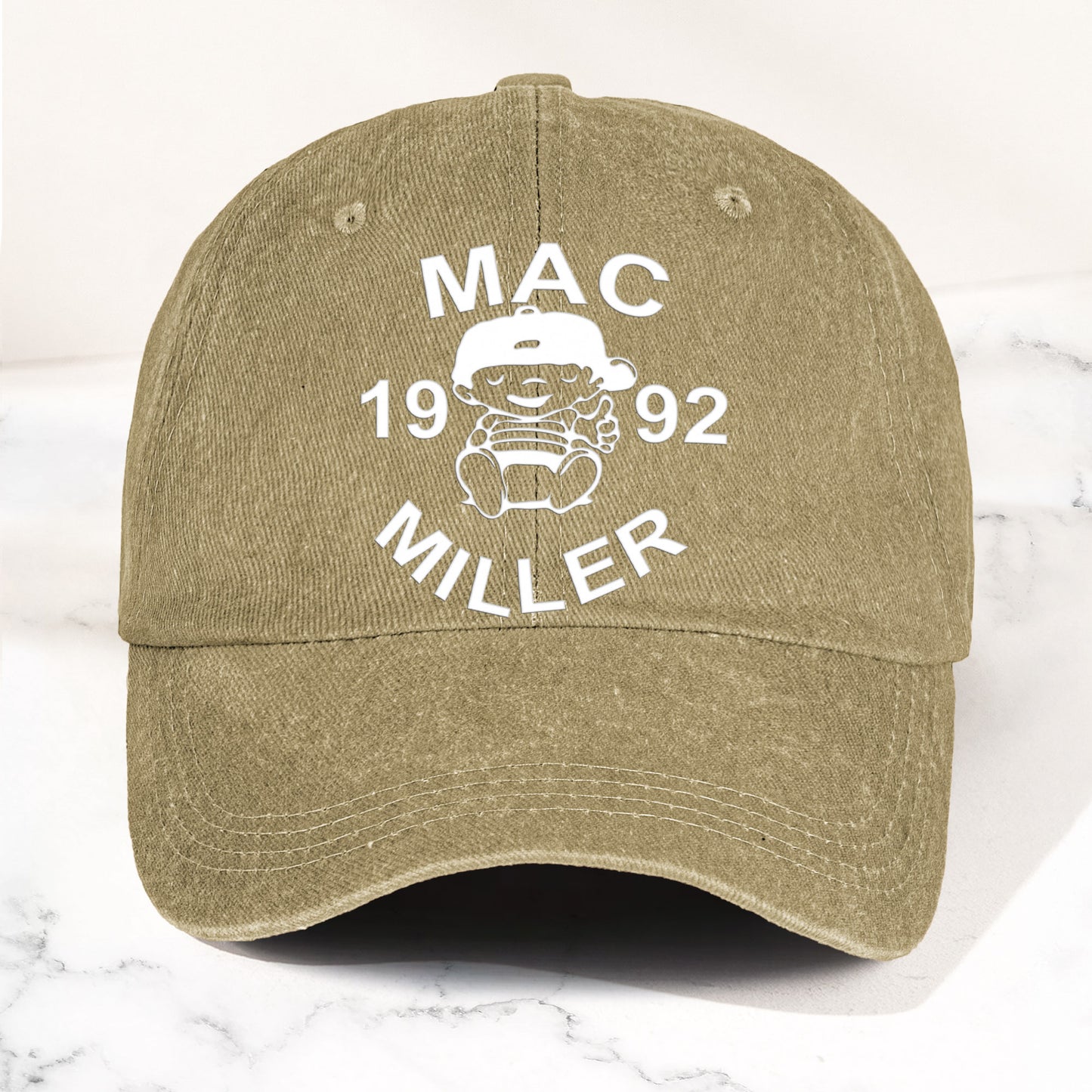 Mac Miller Denim Dad Cap – 1992 Baby Logo Tribute Design ( With BOX)