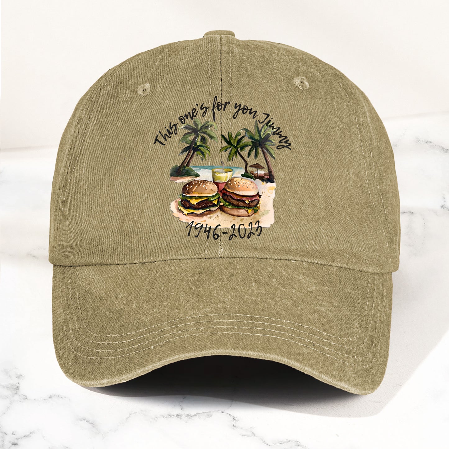 Jimmy Buffett Tribute Denim Dad Cap – "This One’s For You Jimmy" Vintage Hat