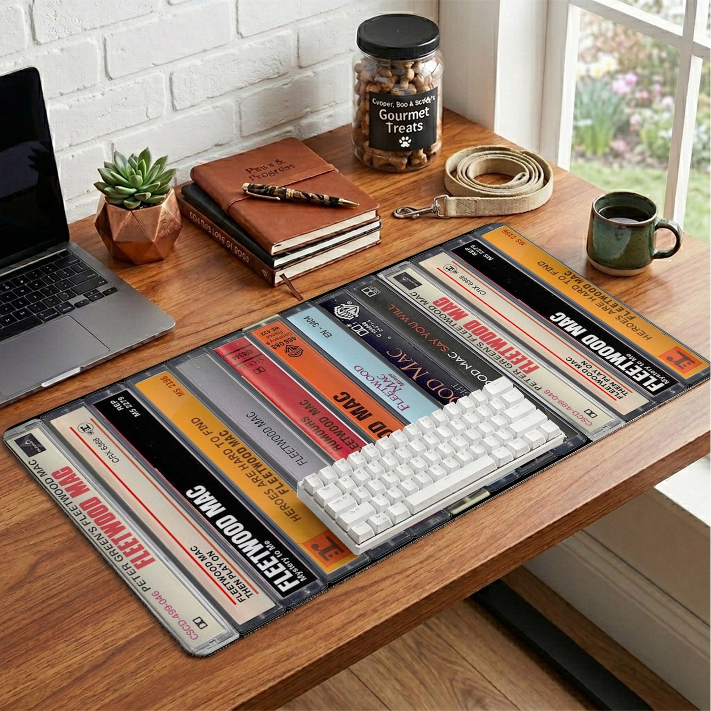 Fleetwood Mac Cassette Album Collage Print Desk Mat – Non-slip Office Gift Keyboard Pad Birthday Gift For Music Lovers