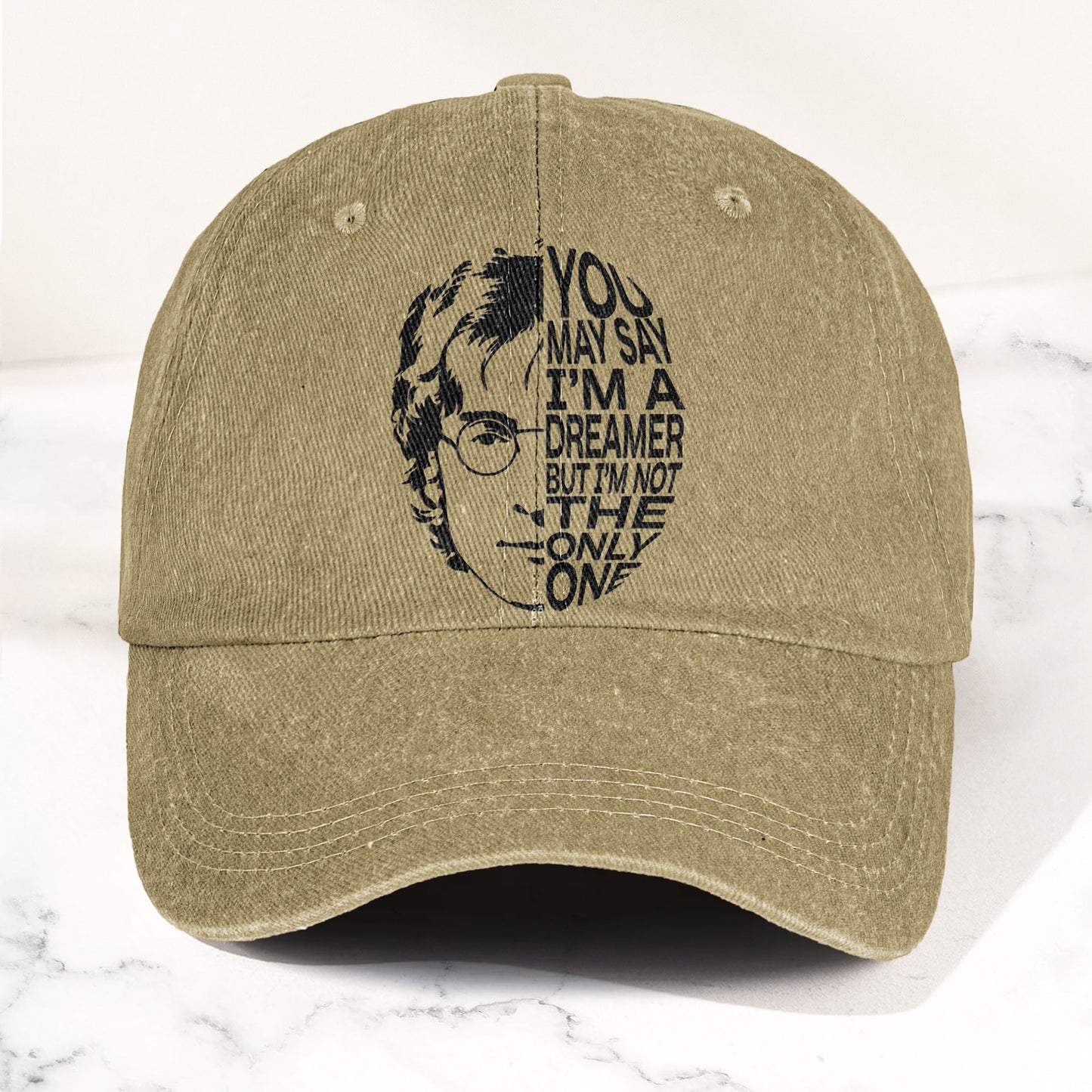 John Lennon You May Say I'm A Dreamer But I'm Not The Only One Denim Cap – Retro Rock Music Fan Cap Gift For Dad (With Box)