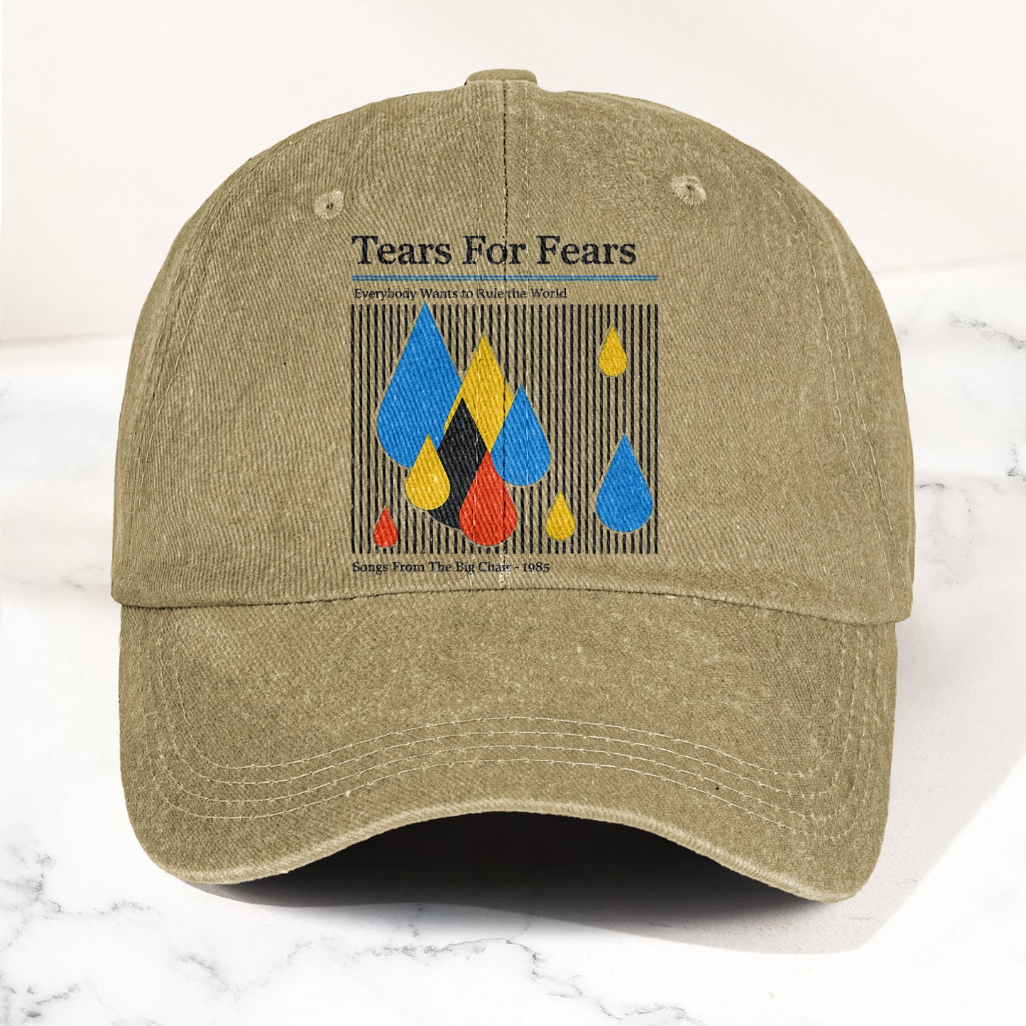 Tears for Fears Songs from the Big Chair 1985 Graphic Denim Cap – Retro Rock Music Fan Cap (With Box)