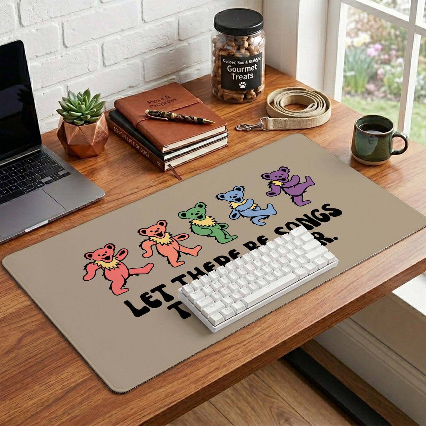 Grateful Dead Dancing Bears Desk Mat – Non-slip Home Office Gift Keyboard Pad Birthday Gift For Music Fan