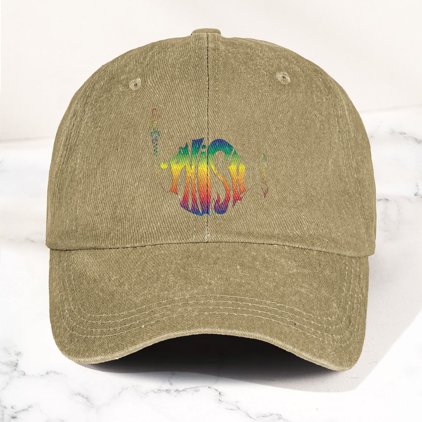 Phish Rainbow Fish Logo Denim Cap – Retro Music Phish Cap Gift For Dad (With Box)
