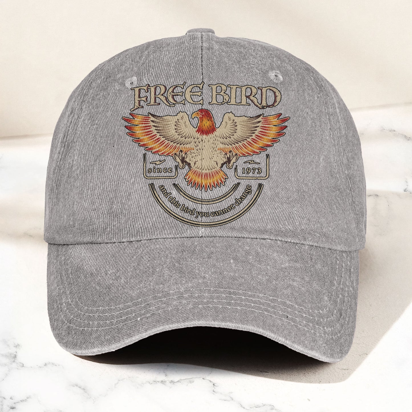 Lynyrd Skynyrd Denim Cap – “Free Bird” Vintage Eagle Dad Hat