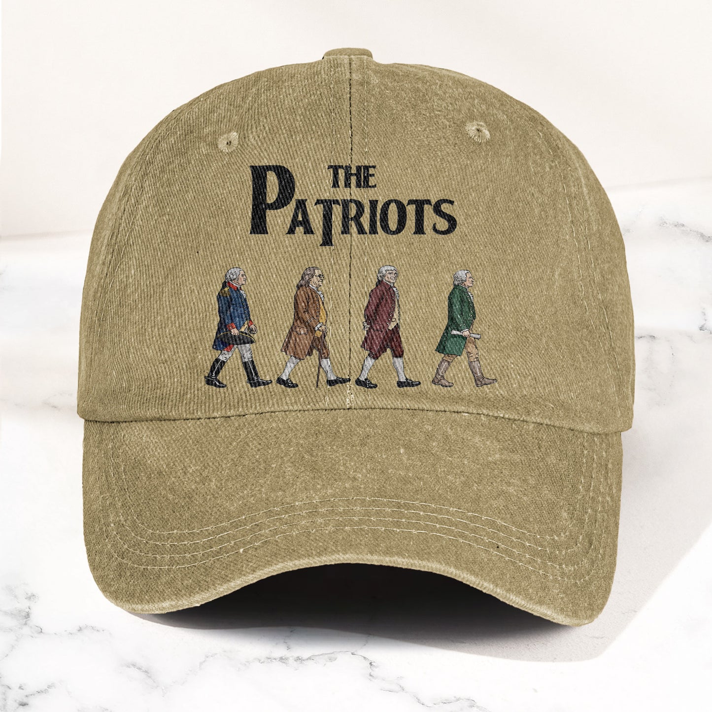 The Patriots Cartoon Illustration Denim Cap – Retro Vintage Dad Cap Gift For Dad (With Box)