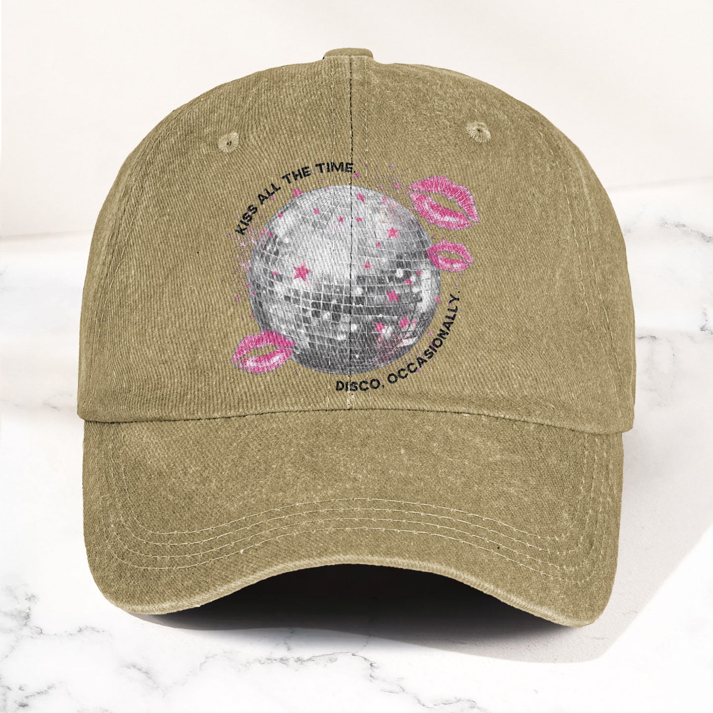 Harry Styles Kiss All The Time Disco, Occasionally Denim Cap – Retro Vintage Dad Cap Gift For Dad (With Box)