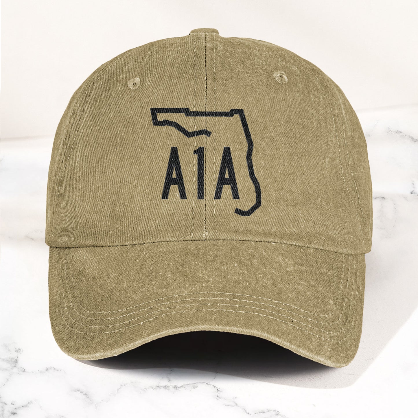 A1A Highway Sign Florida Denim Cap – Retro Jimmy Buffett Inspried Hat (With Box)