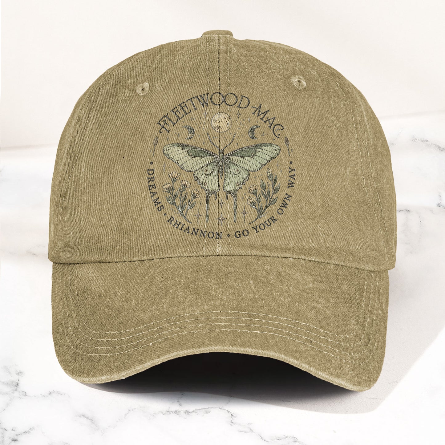 Fleetwood Mac Butterfly Mystical Graphic Vintage Denim Cap – Retro Dad Cap (With Box)