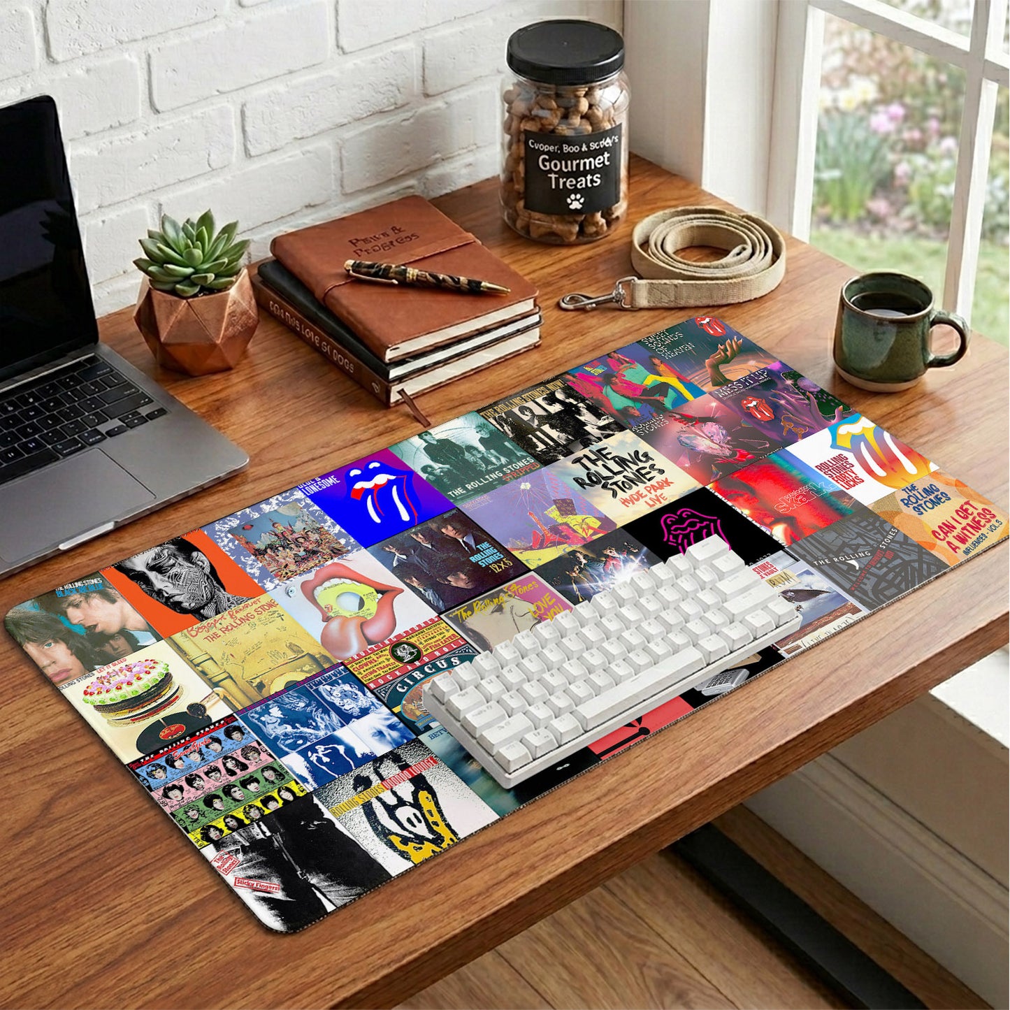 The Rolling Stones Band Vintage Cassette Desk Mat – Non-slip Home Office Gift Keyboard Pad for Rock Music Lovers