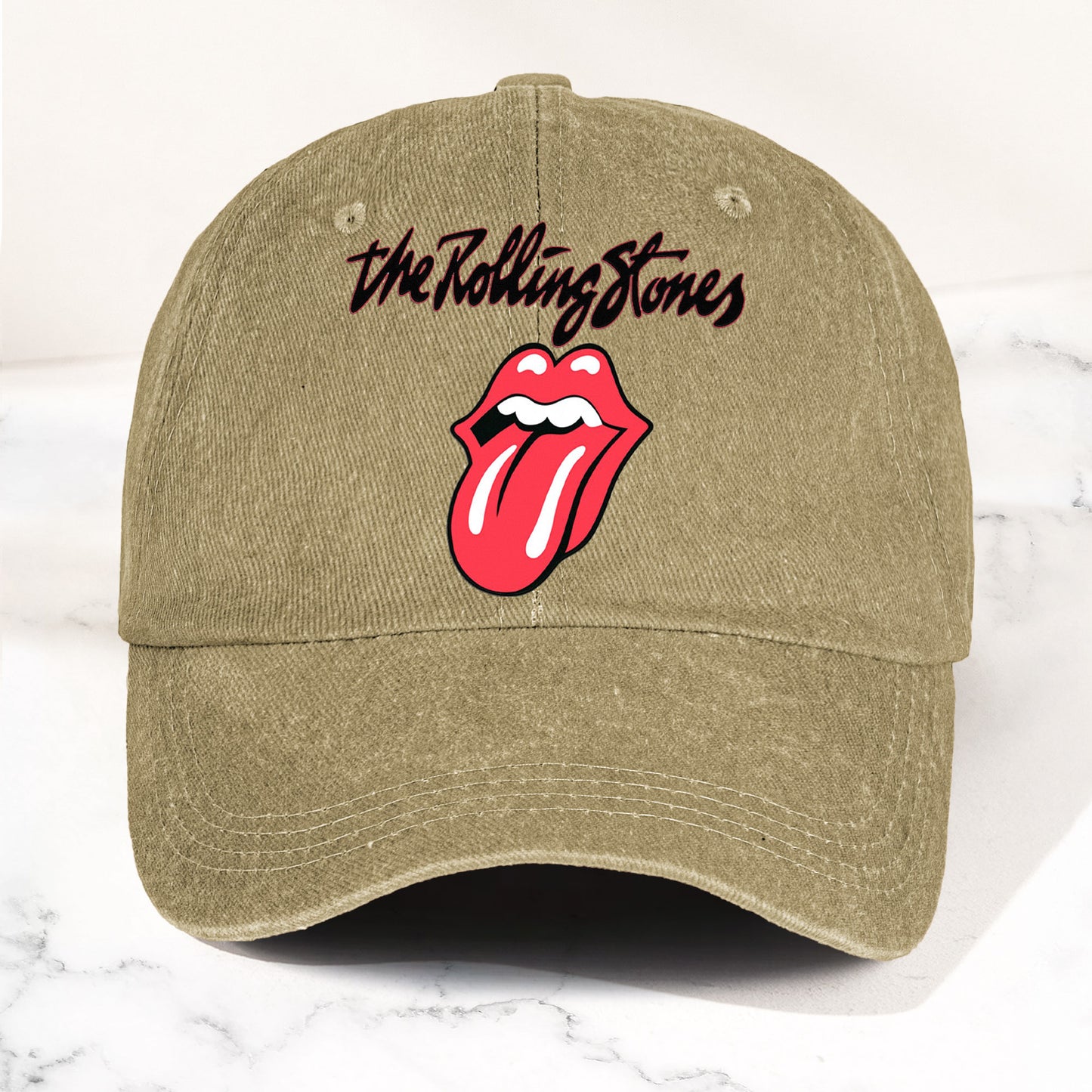 The Rolling Stones Denim Dad Cap – Classic Tongue Logo Design ( With BOX)