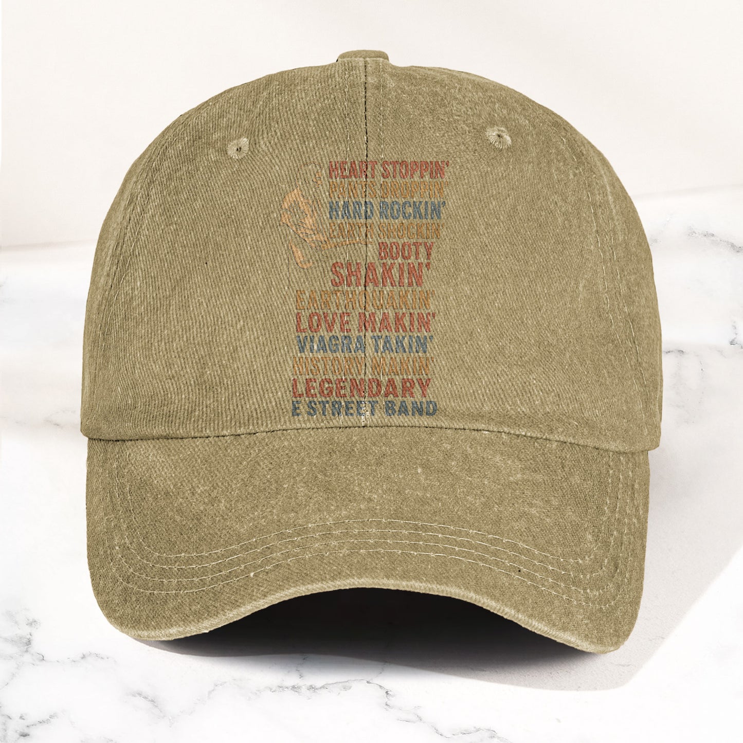 Vintage Bruce Springsteen Lyrics  Denim Cap – Retro Rock Music Fan Cap (With Box)