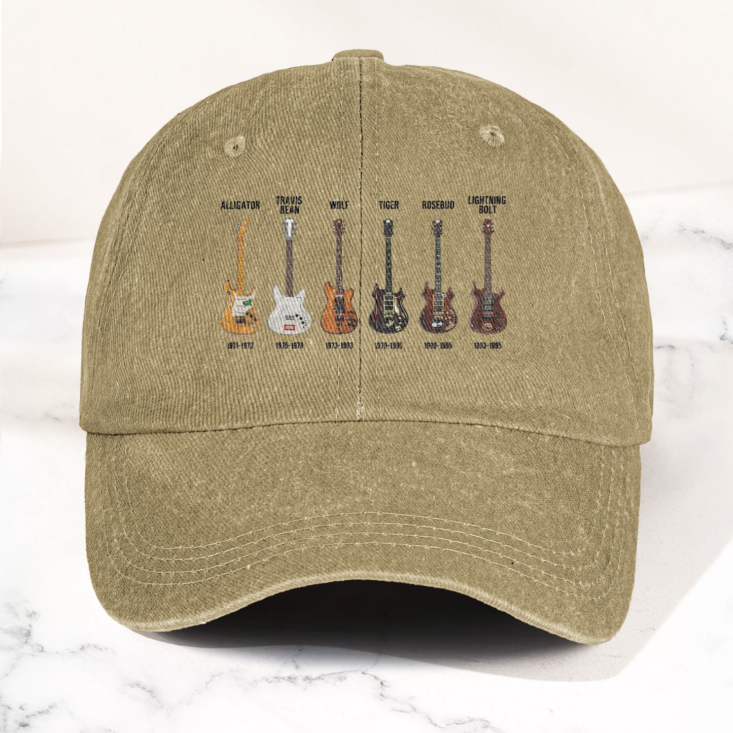 Jerry Garcia Famous Guitars Denim Cap – Vintage Music Grateful Dead Merch Gift for Dad (With Box)