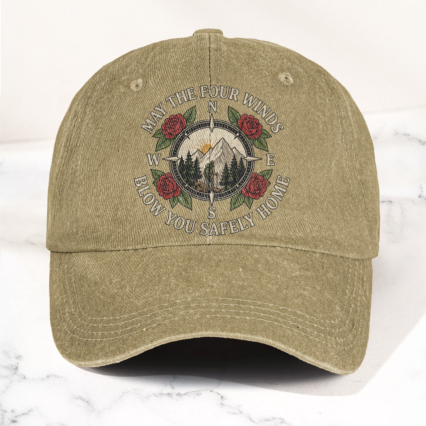 Grateful Dead Franklin's Tower May The Four Winds Blow You Safely Home Hiking Lyrics Denim Cap – Retro Vintage Dad Cap Gift For Dad (With Box)