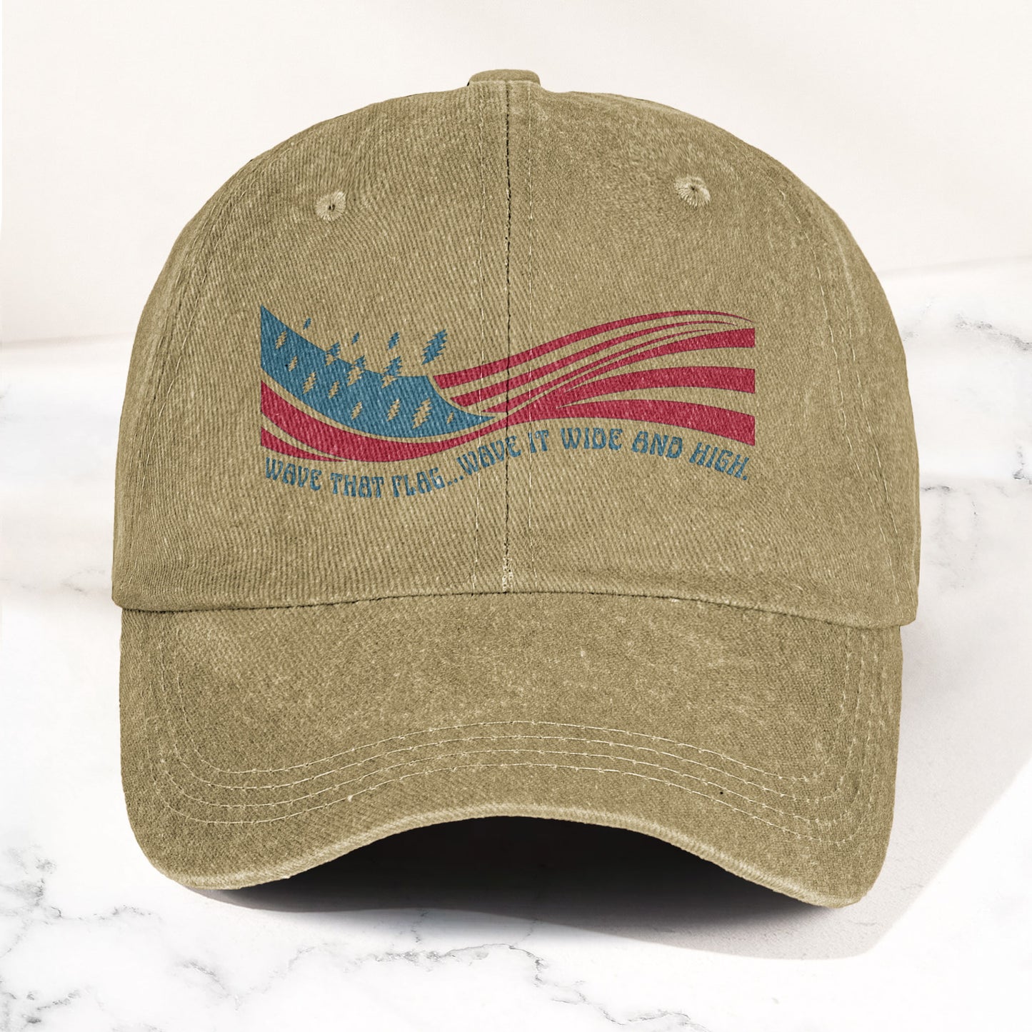 Grateful Dead Wave That Flag US Blues Denim Cap – Retro Vintage Dad Cap Gift For Dad (With Box)