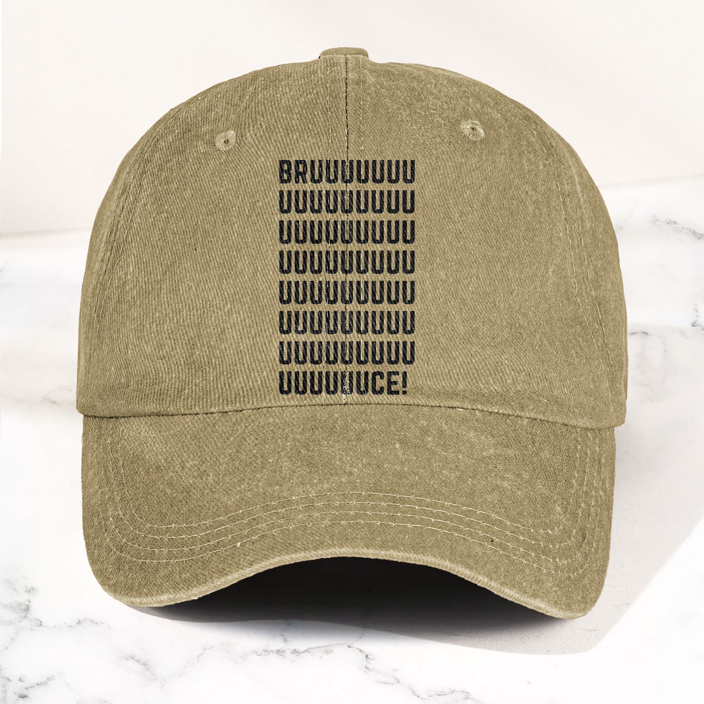 Bruce Springsteen BRUUUUCE! Text Denim Cap – Retro Rock Music Fan Cap (With Box)