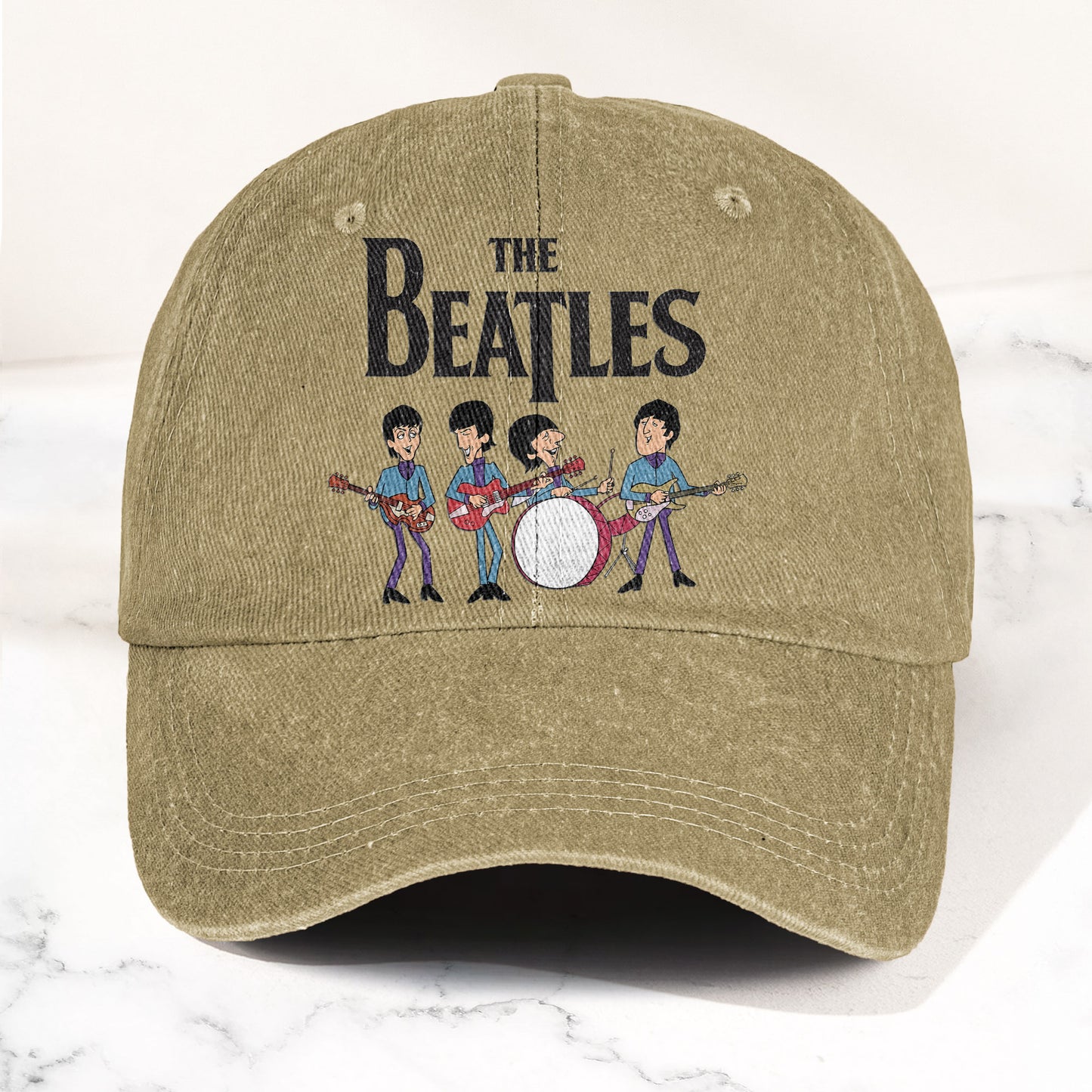 The Beatles Fab Four Cartoon Denim Cap – Retro Vintage Dad Cap Gift For Dad (With Box)