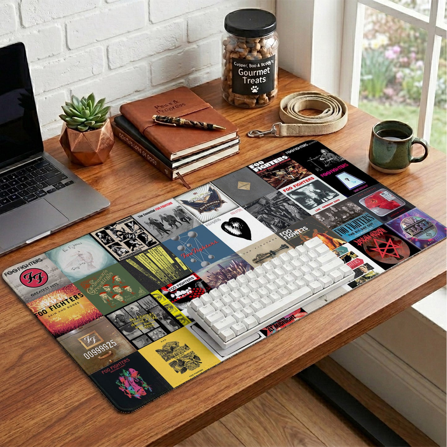 Foo Fighters Band Album Collage Print Desk Mat – Non-slip Office Gift Keyboard Pad Birthday Gift For Music Lovers