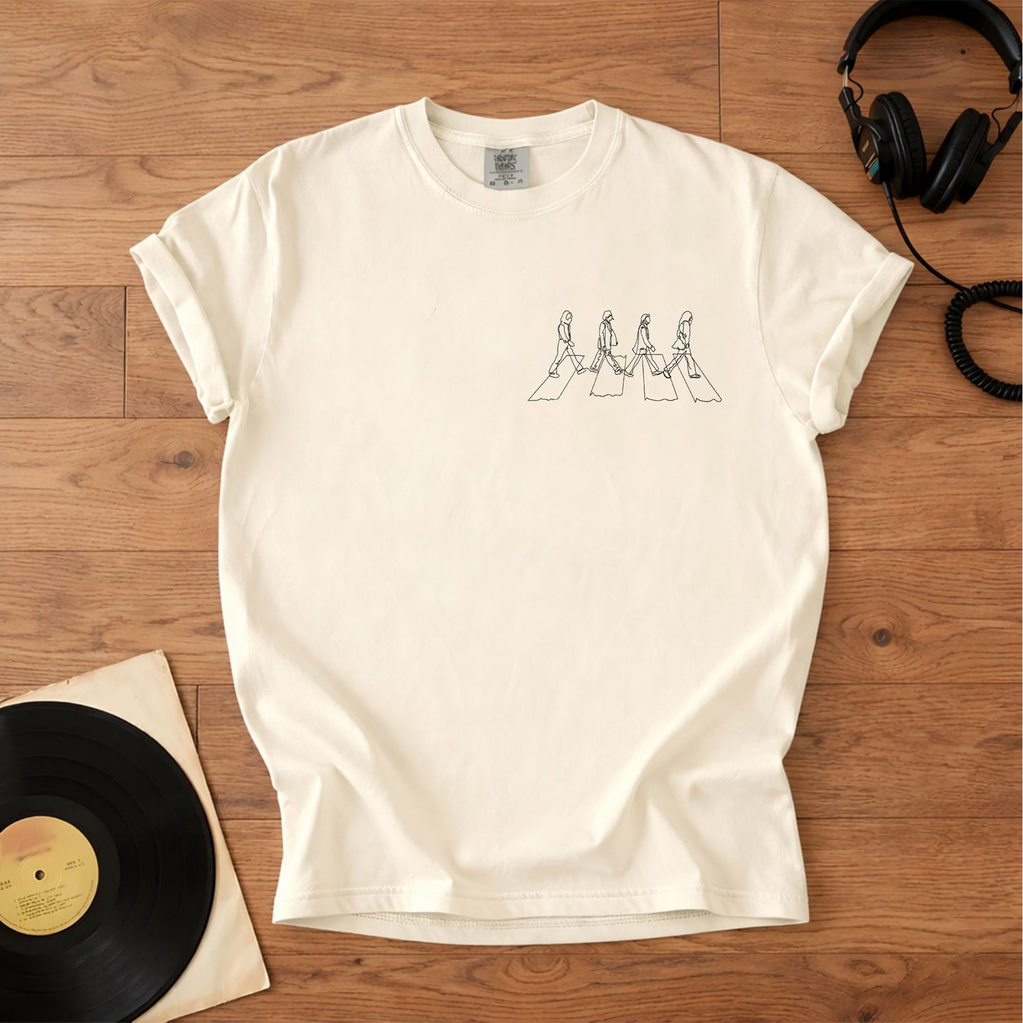 The Beatles-Inspired Abbey Road Embroidered 2D T-Shirt – Retro Music Band Merch Tee