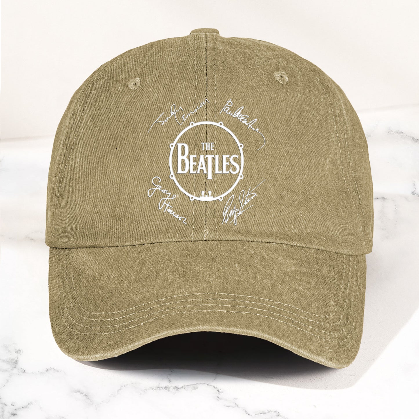 The Beatles Denim Dad Cap – Classic Drum Logo Signature Design ( With BOX)