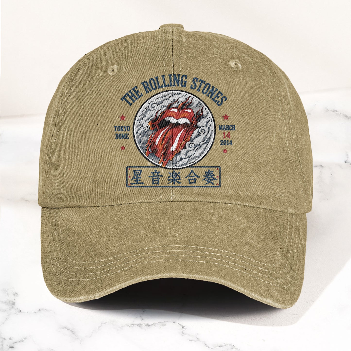 The Rolling Stones 2014 Tokyo Dome Concert Vintage Denim Cap – Retro Dad Cap (With Box)
