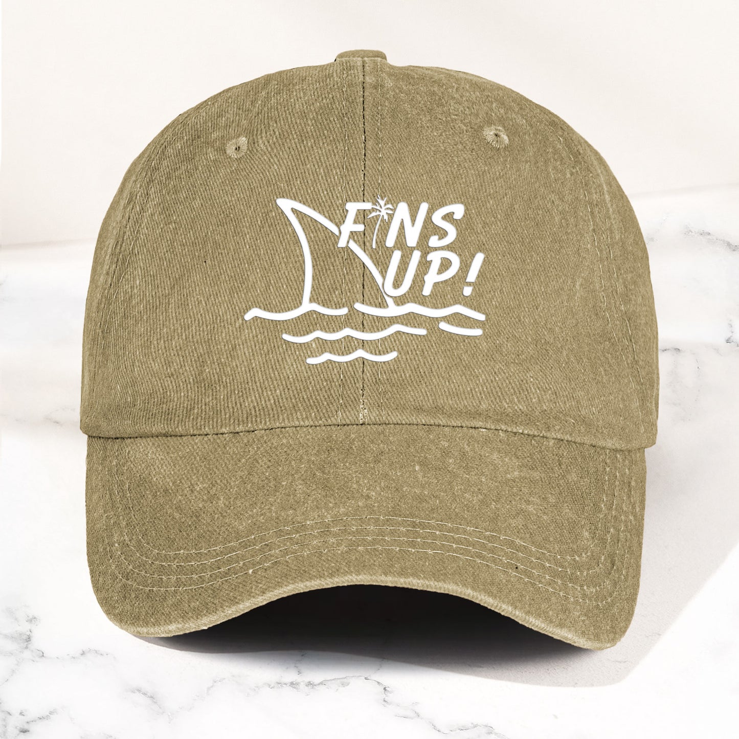 Jimmy Buffett Denim Dad Cap – Fins Up Margaritaville Beach Vibes Hat (With BOX)
