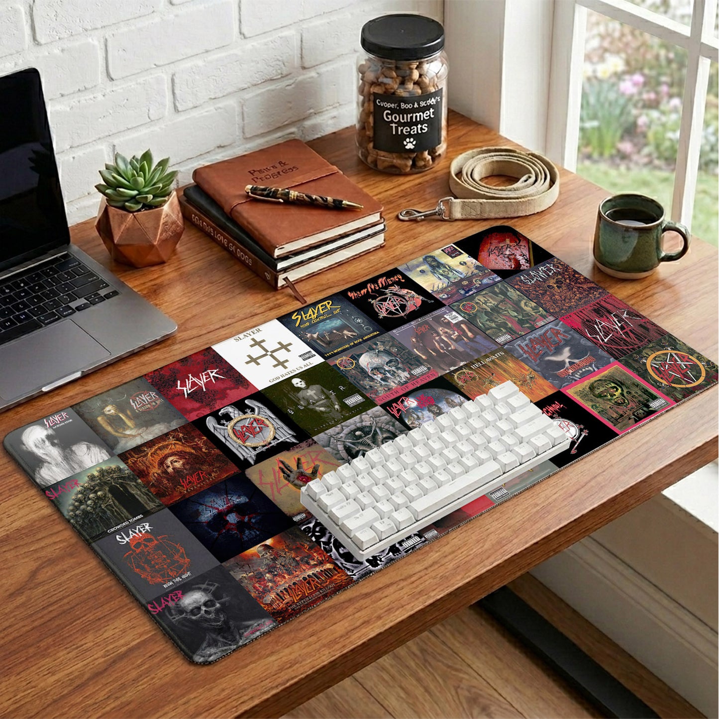 Slayer Band Vintage Art Desk Mat – Non-slip Home Office Gift Keyboard Pad for Rock Music Lovers