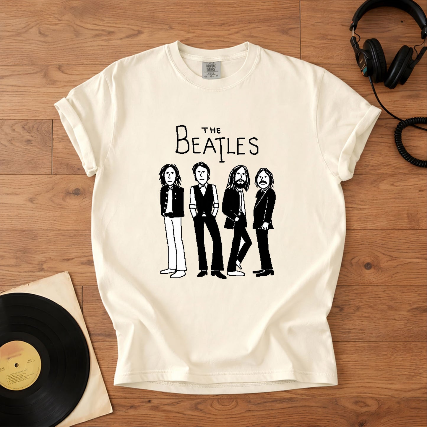 The Beatles Vintage Rock Band Cartoon Design Vintage T-Shirt – Retro Music Merch Tee