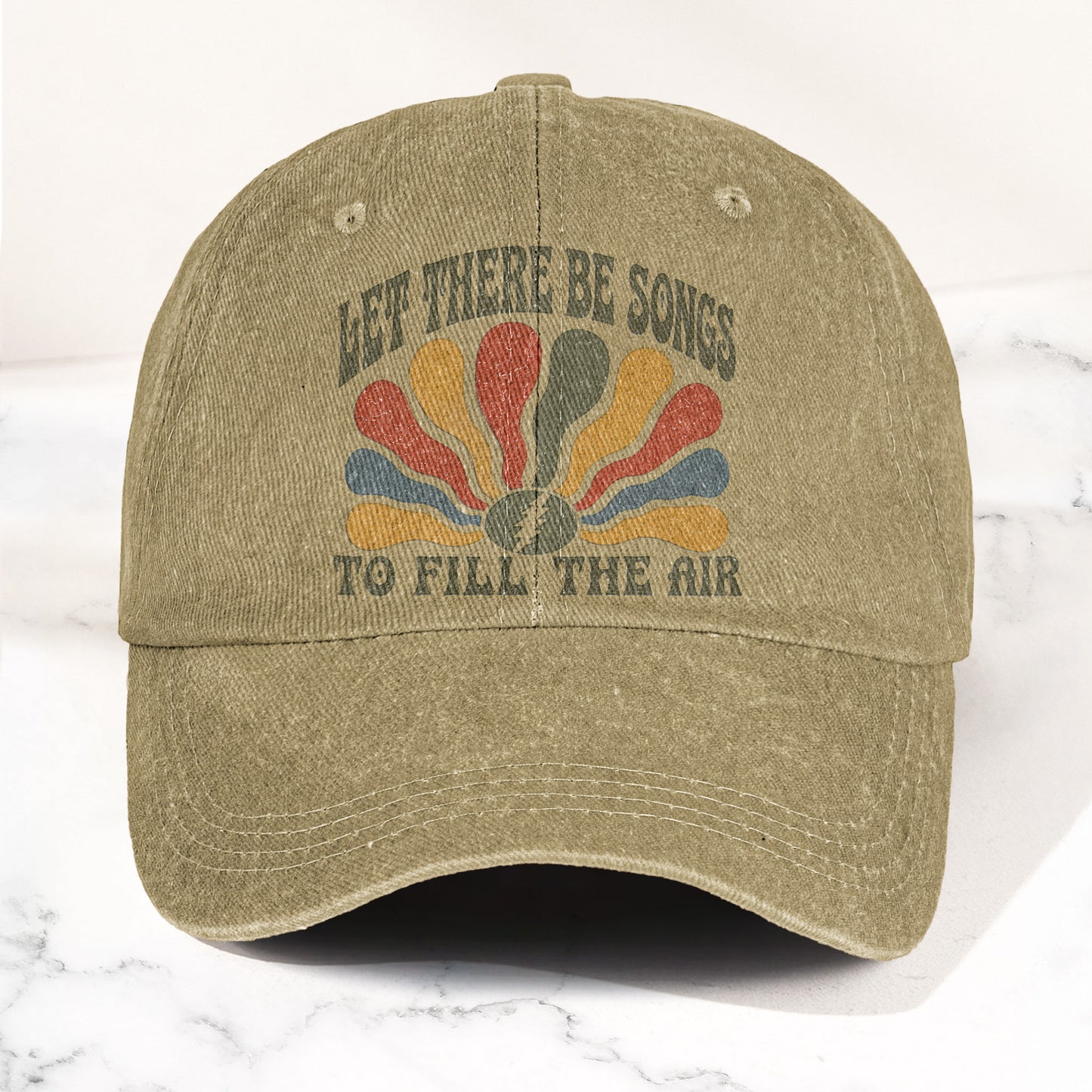 Grateful Dead Let There Be Songs To Fill The Air Denim Cap – Retro Vintage Dad Cap Gift For Dad (With Box)