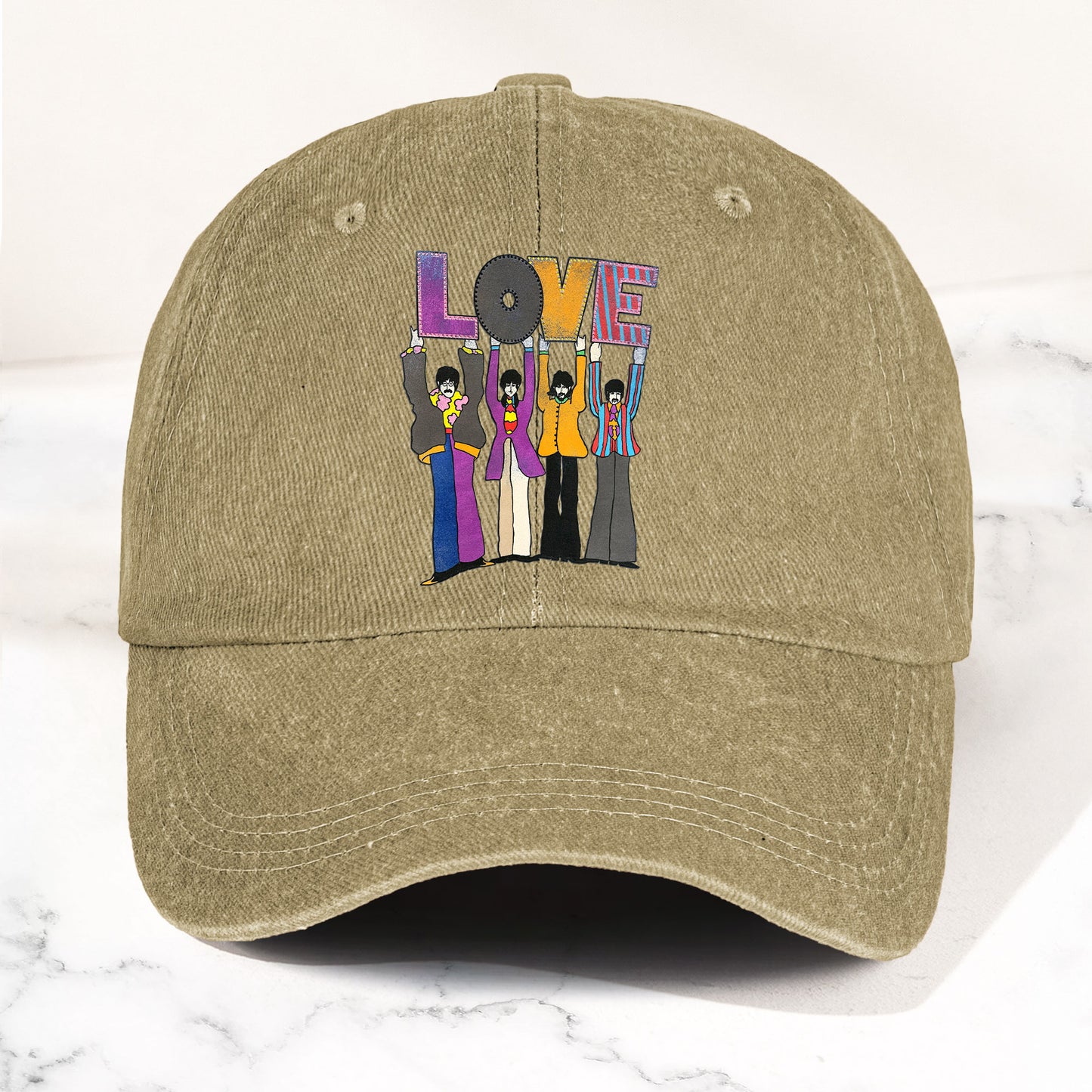 The Beatles Denim Dad Cap – LOVE Album Inspired Design (With BOX)