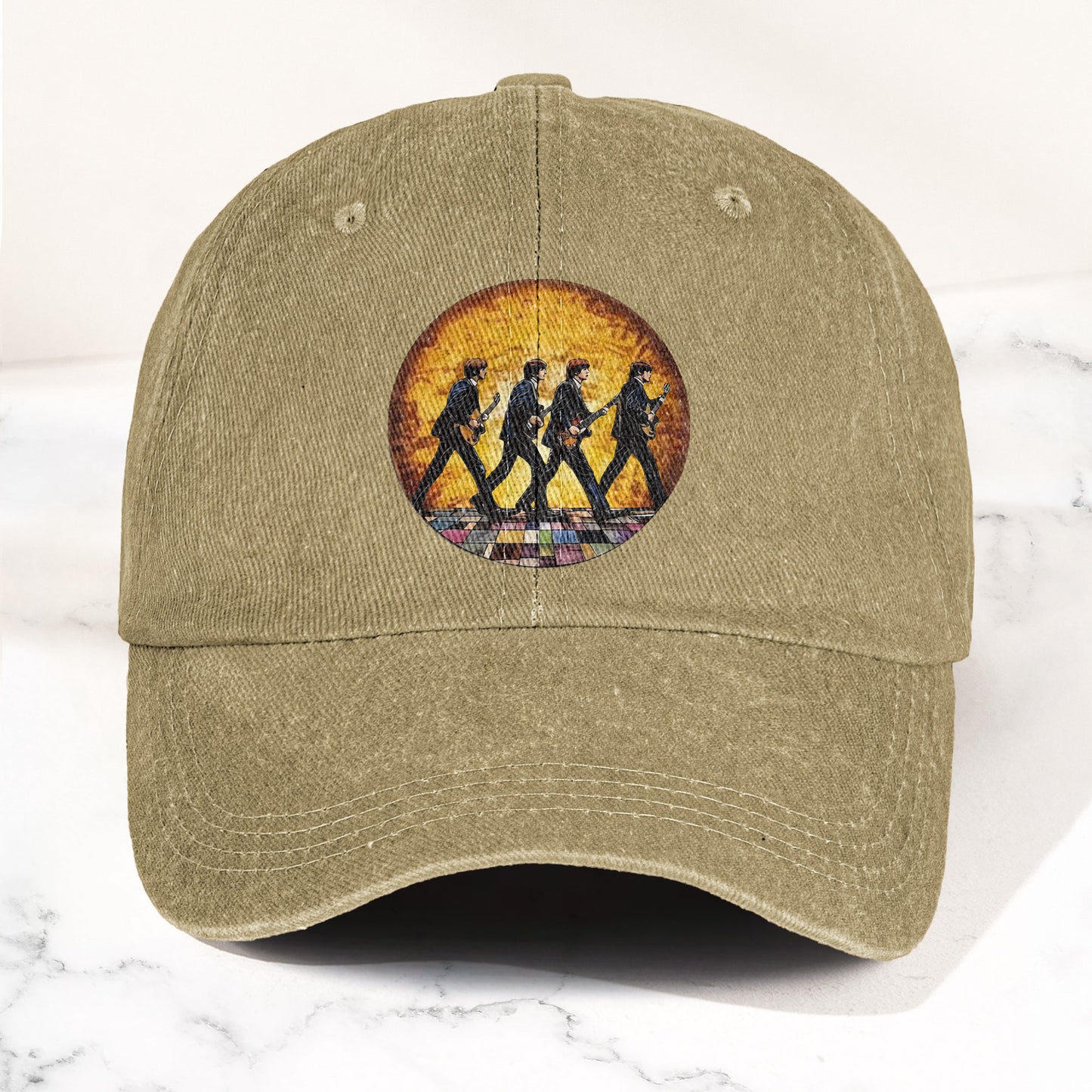 The Beatles Retro Crossing Album Art Sun Catcher Denim Cap – Iconic Album Design ( With BOX)