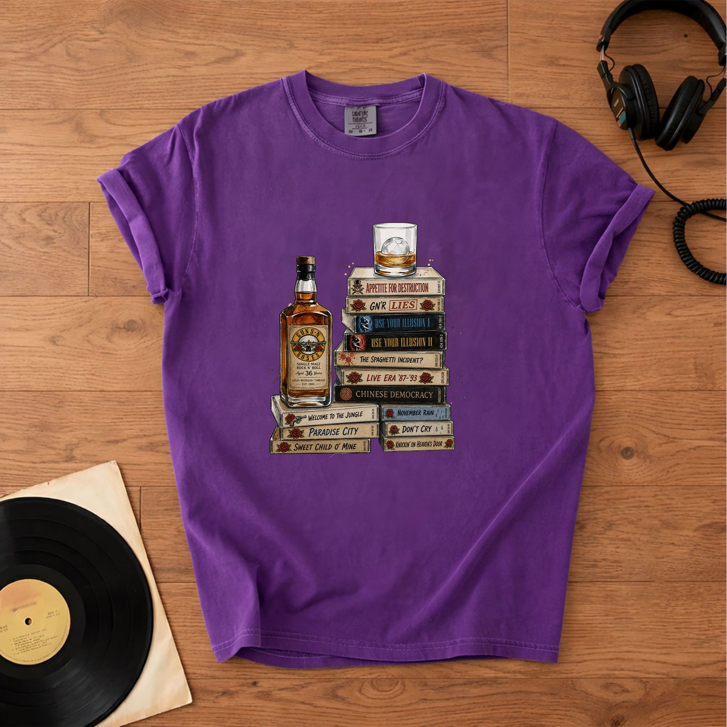 Guns N' Roses Cassette Album Collection T-Shirt – Retro Music Guns N' Roses Merch Tee
