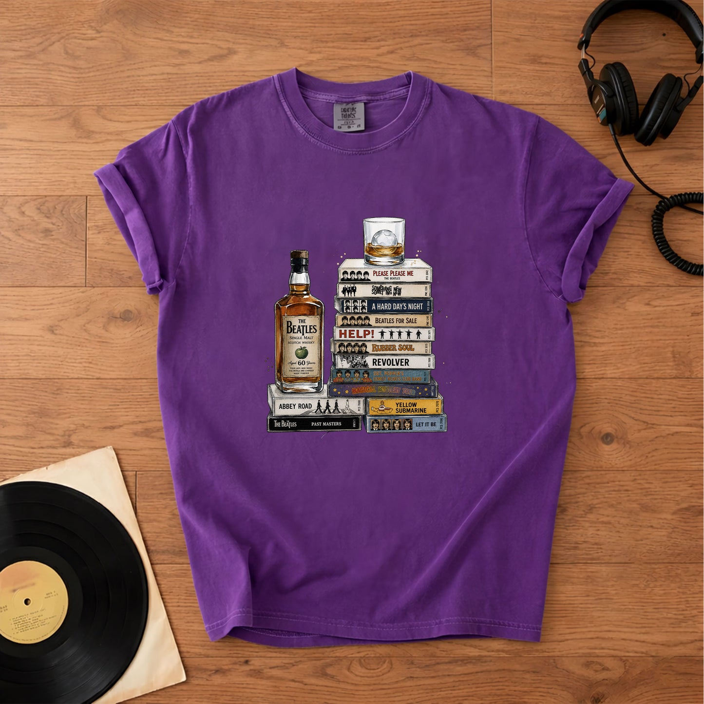 The Beatles Band Cassette Album Collection Vintage T-Shirt – Retro Music The Beatles Merch Tee