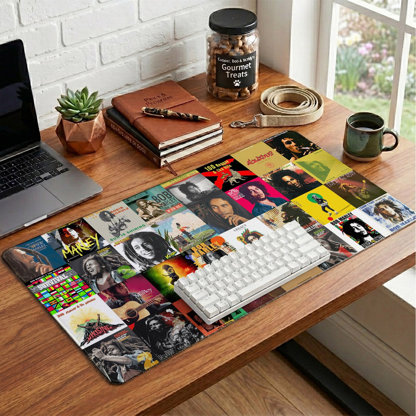 Bob Marley Album Collage Print Desk Mat – Non-slip Office Gift Keyboard Pad Birthday Gift For Music Lovers