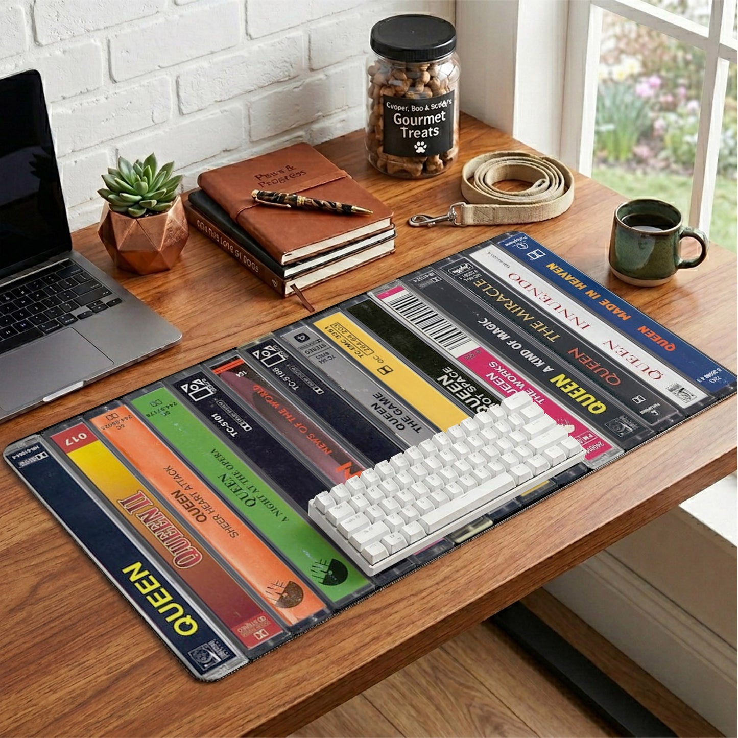 Queen Band Cassette Album Collage Print Desk Mat – Non-slip Office Gift Keyboard Pad Birthday Gift For Music Lovers